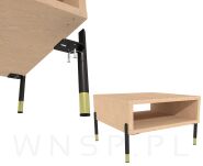 Noga stalowa 24/18 cm, z blachą montażową, czarna + mosiądz - 4