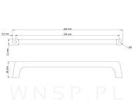 Uchwyt meblowy Modena 192 mm złoty mat - 3