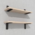 Zestaw 2 półek ściennych w dekorze jesion jasny 500 x 150 x 18 mm, ze wspornikami montażowymi - 3