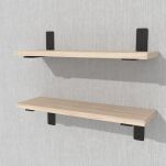 Zestaw 2 półek ściennych w dekorze jesion jasny 500 x 150 x 18 mm, ze wspornikami montażowymi - 4