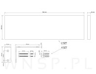 Zestaw 2 półek ściennych w dekorze jesion jasny 500 x 150 x 18 mm, ze wspornikami montażowymi - 2