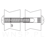 Złącze meblowe do połączenia szafek fi 5  ( 30 - 38 mm) - 2