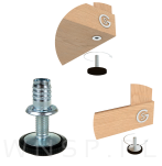 Regulator, stopka meblowa M6 X 25 mm z mufą wbijaną - 4