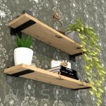 Zestaw 4 nowoczesnych wsporników do półki meblowej 155 mm, czarne - 6