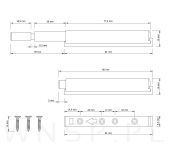 Odbojnik do drzwi bez uchwytów push to open, końcówka gumowa - 2