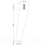 Noga bukowa skośna, stożek 15 cm, orzech ze szpilką M8 x 25 mm - 2