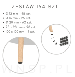 Zestaw filców 154 szt. czarne - 2