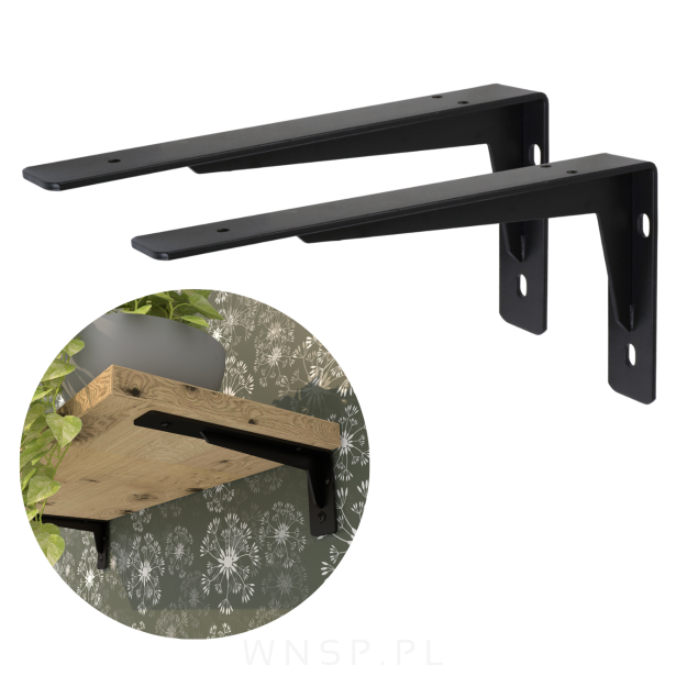 2x Wsporniki wzmocnione, konsola do półki ściennej, wiszącej 30 x 15 cm