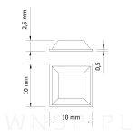 Odbojniki silikonowe samoprzylepne do drzwi mebli szuflad nóżki 10 x 10 x 2,5 mm - 2