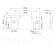 Złącze, szczep do łóżka 97 X 43 mm, 2 otworowe - 2