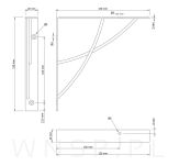Wspornik do półki ściennej, WAVE 150 x 150 x 20 mm - 2