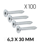 Wkręt HWI 6,3 X 30 mm, SW4, ocynk biały - 8