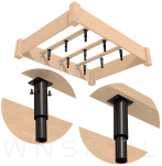 4x Noga stalowa regulowana 18 -  32 cm z blachą montażową, czarna - 7