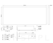 Zestaw 2 półek ściennych czarnych 500 x 200 x 18 mm, ze wspornikami montażowymi - 2