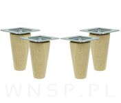 Noga dębowa prosta, stożek 8 cm surowa z blachą montażową - 10