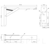 Wsporniki składane do półki 2 sztuki 19,4 x 11,2 cm - 2