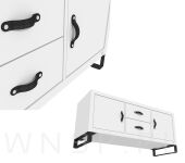 Uchwyt skórzany czarny w zestawie - rozstaw 96 mm - 5
