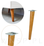 Noga bukowa skośna UNIQ 45 cm z blachą montażową, orzech - 7