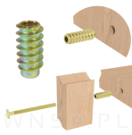 Mufa dwugwintowa meblowa M8x15X39 do drewna ślepa - 4