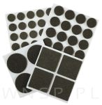 PODKŁADKI FILCOWE POD KRZESŁA, MEBLE, NOGI SAMOPRZYLEPNE ZESTAW 53 SZT BRĄZOWY FILC - 5