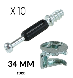 10 x Złącze meblowe mimośrodowe zaczep EURO 34