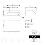 Uchwyt krawędziowy Lyon złoty szczotkowany, rozstaw 32 mm - 2