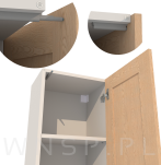 Odbojnik do drzwi bez uchwytów push to open, końcówka magnetyczna + płytki do montażu we froncie - 5