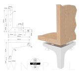 Noga meblowa trójkąt biały 10 cm - 2