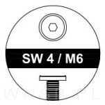 M6 X 85 mm metryczny z łbem walcowym SW 4 - 10