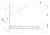 Wspornik do półki ściennej ze wzmocnieniem, 350 x 216 x 25 mm - 2