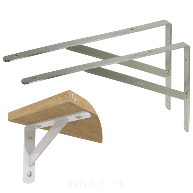 Wspornik do półki ściennej ze wzmocnieniem, 350 x 216 x 25 mm