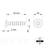 Wkręt 4,0 X 20 mm podkładkowy do drewna - 2