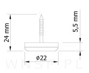 Ślizgacz teflonowy fi 22 mm - 2