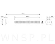 M6 X 80 mm metryczny na imbus 4 mm, czarny - 2