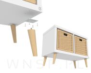 Noga bukowa skośna, stożek 20 cm, lakierowana - 5