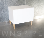 Noga dębowa prosta, stożek 45 cm lakierowana z blachą montażową - 6