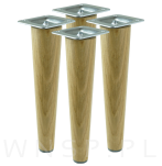 Noga dębowa prosta, stożek 45 cm lakierowana z blachą montażową - 8