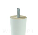 Noga bukowa prosta, stożek 15 cm, biała ze szpilką M8 x 25 mm - 7