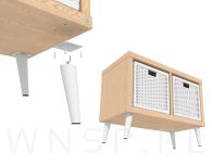 Noga bukowa skośna, stożek 35 cm, biała - 5