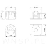 Złącze CS-M do płyty 18-20 mm, 2 elementy - 2